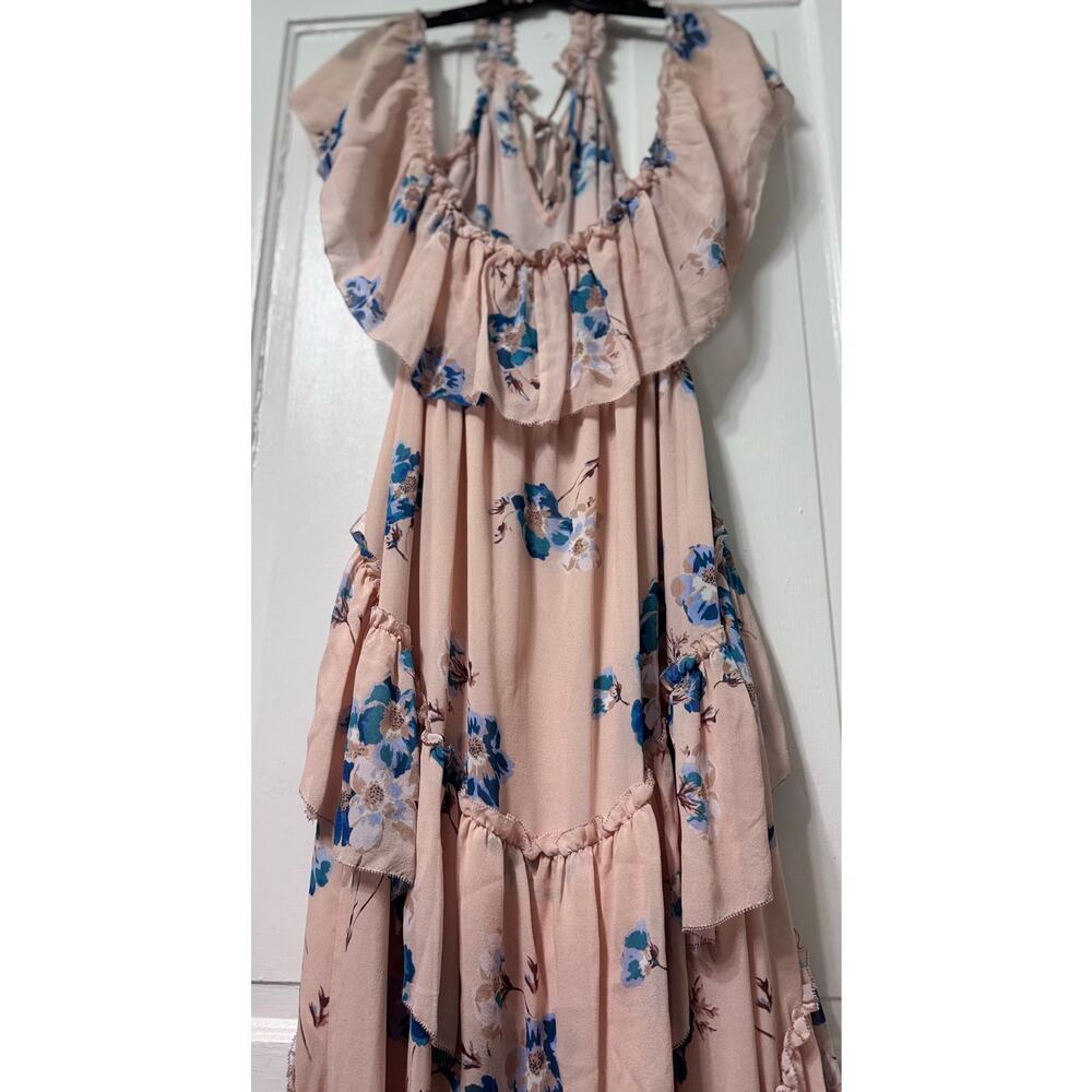 NWT Ulla Johnson Nude Floral Cold Shoulder Valentine Maxi Dress Size 4 - Picture 12 of 16